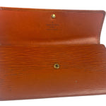 Louis Vuitton Orange Epi Leather Sarah Long Flap Wallet
