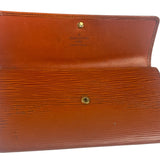 Louis Vuitton Orange Epi Leather Sarah Long Flap Wallet