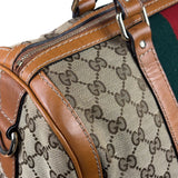 Gucci Beige/Brown GG Web Boston Two-Way Bag
