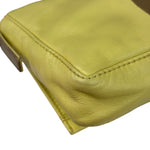 Fendi Camel Tan/Lime Yellow Leather Flap Pochette