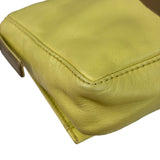 Fendi Camel Tan/Lime Yellow Leather Flap Pochette