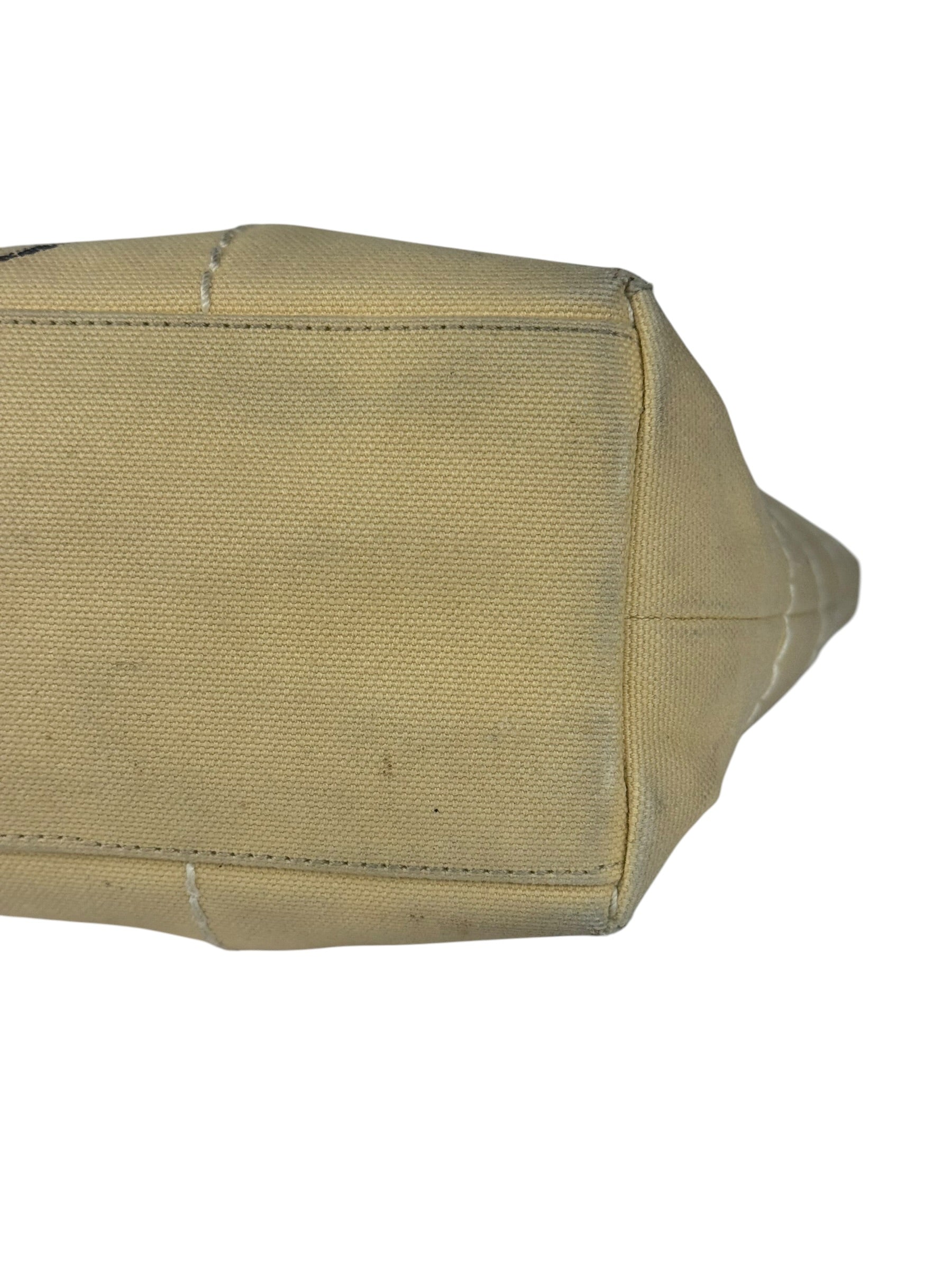 Chanel Vintage Beige Canvas Quilted Chocolate Bar Tote 2003