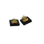 Chanel Black Resin FauxPearl Clip-On Earings