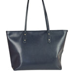 Coach Navy Crossgrain Leather City Zip Shoulder Bag