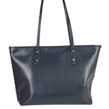 Coach Navy Crossgrain Leather City Zip Shoulder Bag