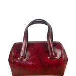 Cartier Red Patent Leather Logo Embossed Handbag