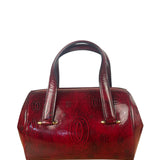 Cartier Red Patent Leather Logo Embossed Handbag