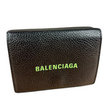 Balenciaga Black Neon Logo Compact Wallet