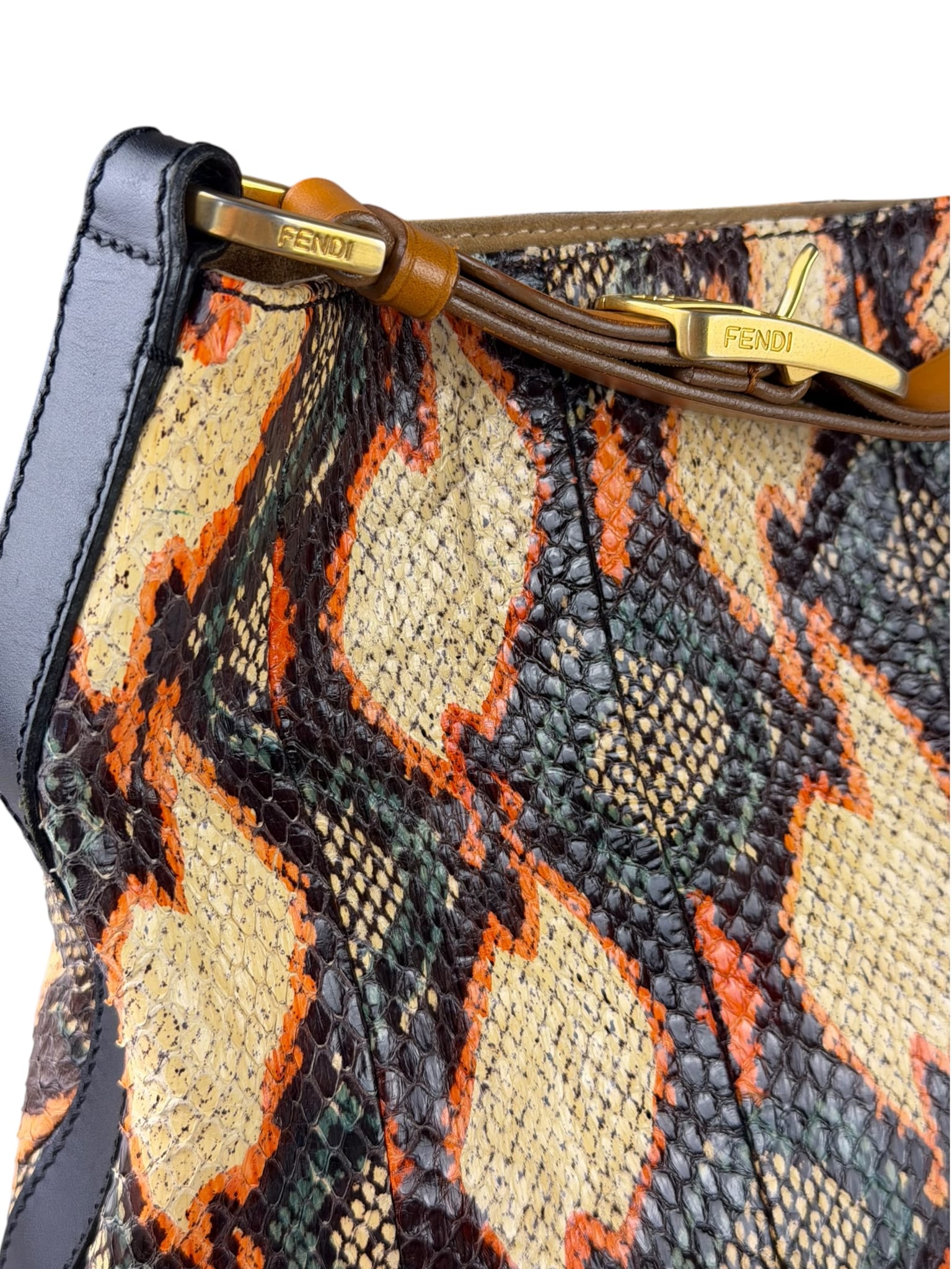 Fendi Multicolor Snakeskin Hobo Bag