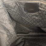 Gucci Vintage Black Canvas Bamboo Handle Bag