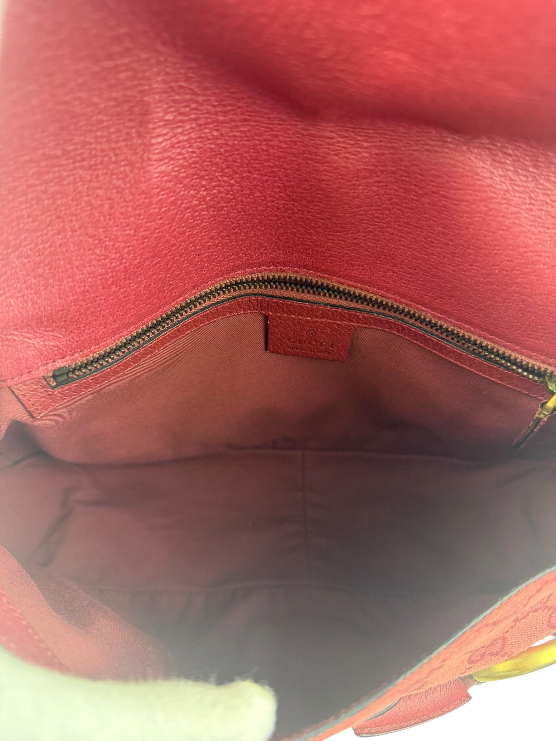 Gucci GG Vintage Pink Canvas Horsebit Shoulder Bag