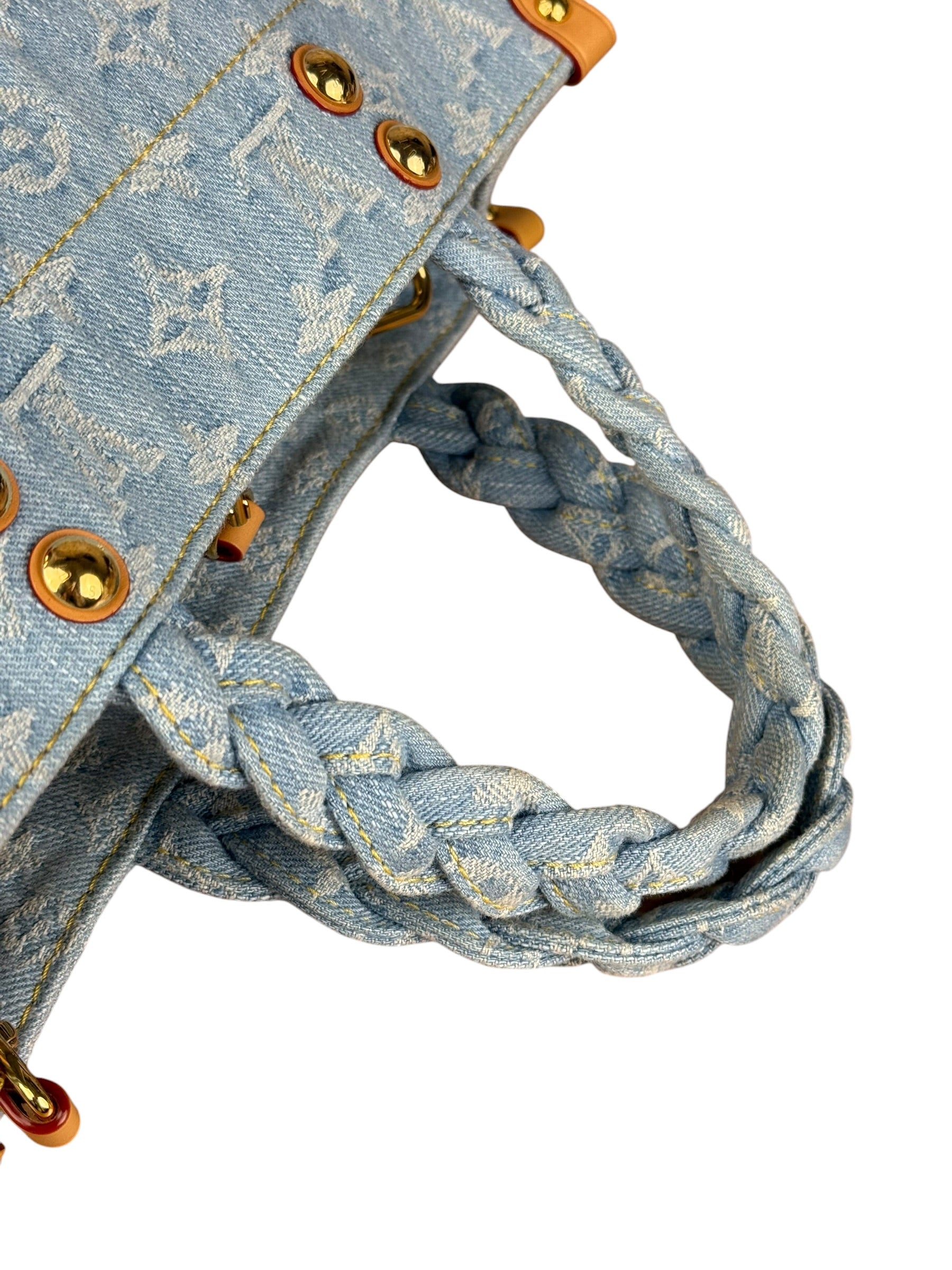 Louis Vuitton Monogram Denim Let Go PM 2Way Tote Handbag
