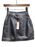 Saint Laurent Paris Black Lambskin Mini Skirt (F34)