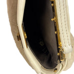Fendi Cream Fur Lambskin Trim Micro Peekaboo Two-Way Bag