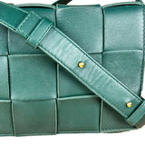 Bottega Veneta Forest Green Intrecciato Cassette Crossbody