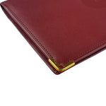 Cartier Vintage Burgundy Leather Bordeaux Bi-Fold Long Wallet