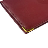 Cartier Vintage Burgundy Leather Bordeaux Bi-Fold Long Wallet