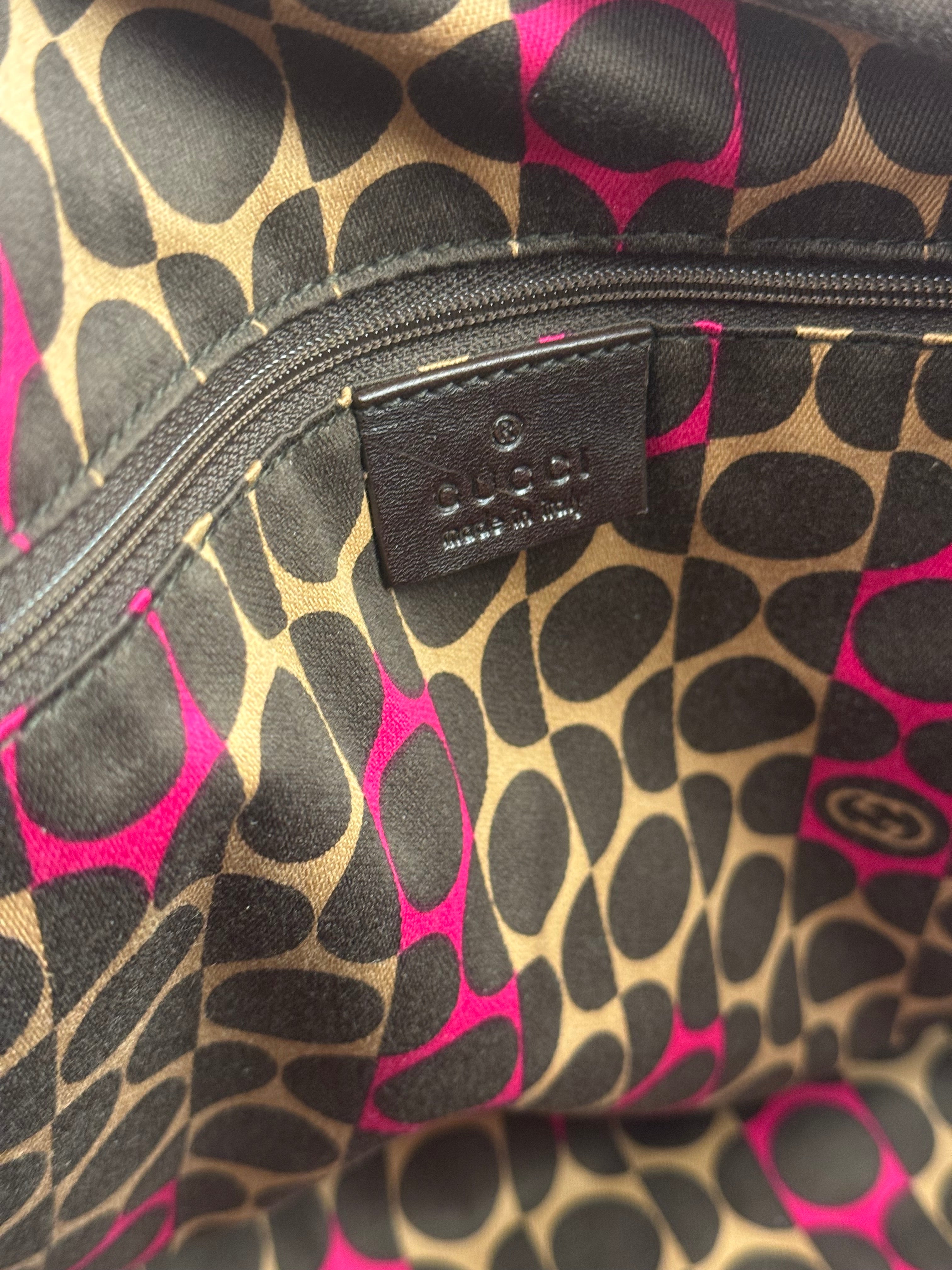 Gucci Vintage Dark Brown Leather Duchessa Boston Handbag