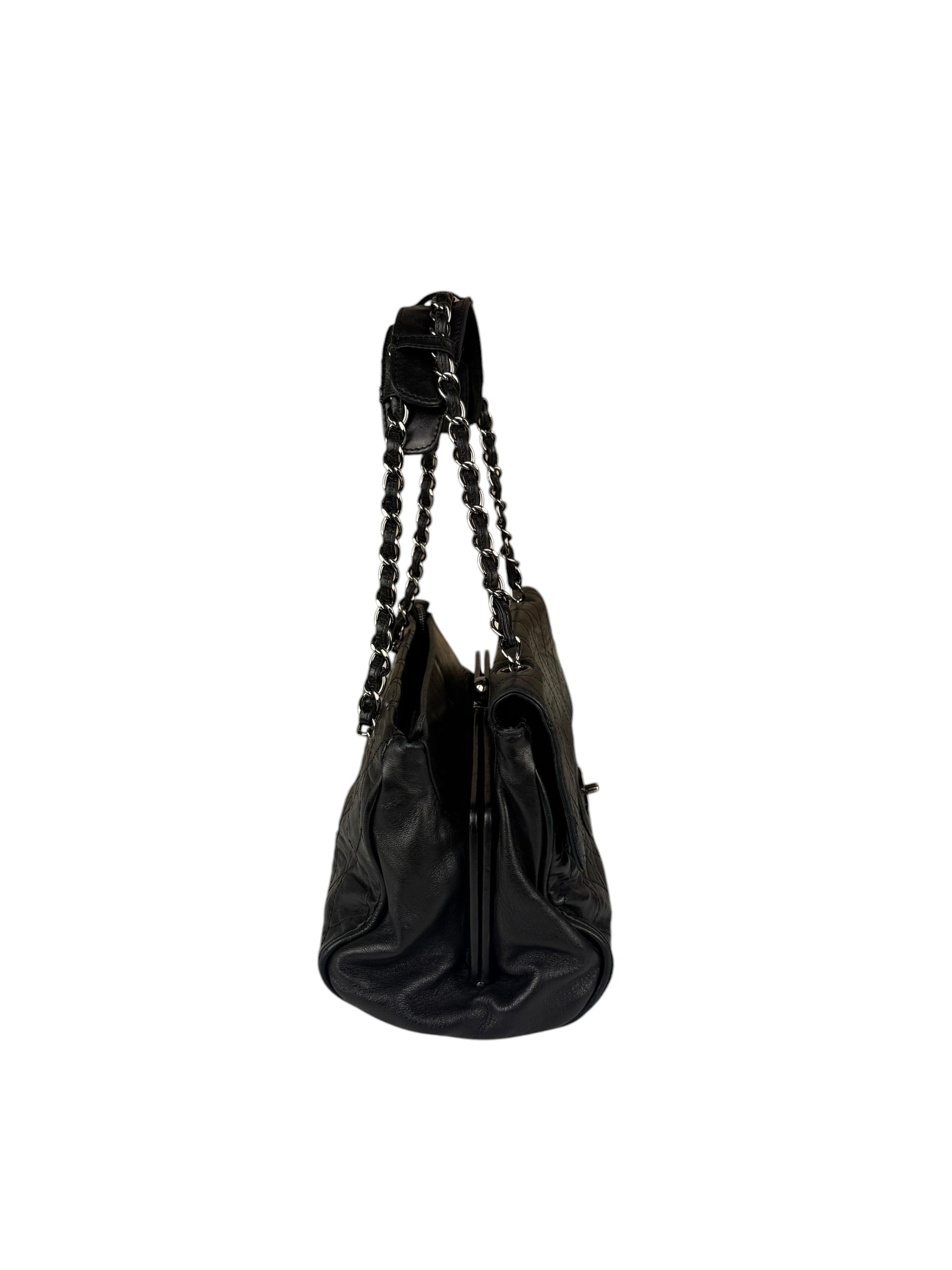 Chanel Black Calfskin Ritz Flap Bag 2007