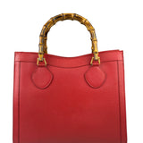 Gucci Red Leather Diana Bamboo Handle Tote