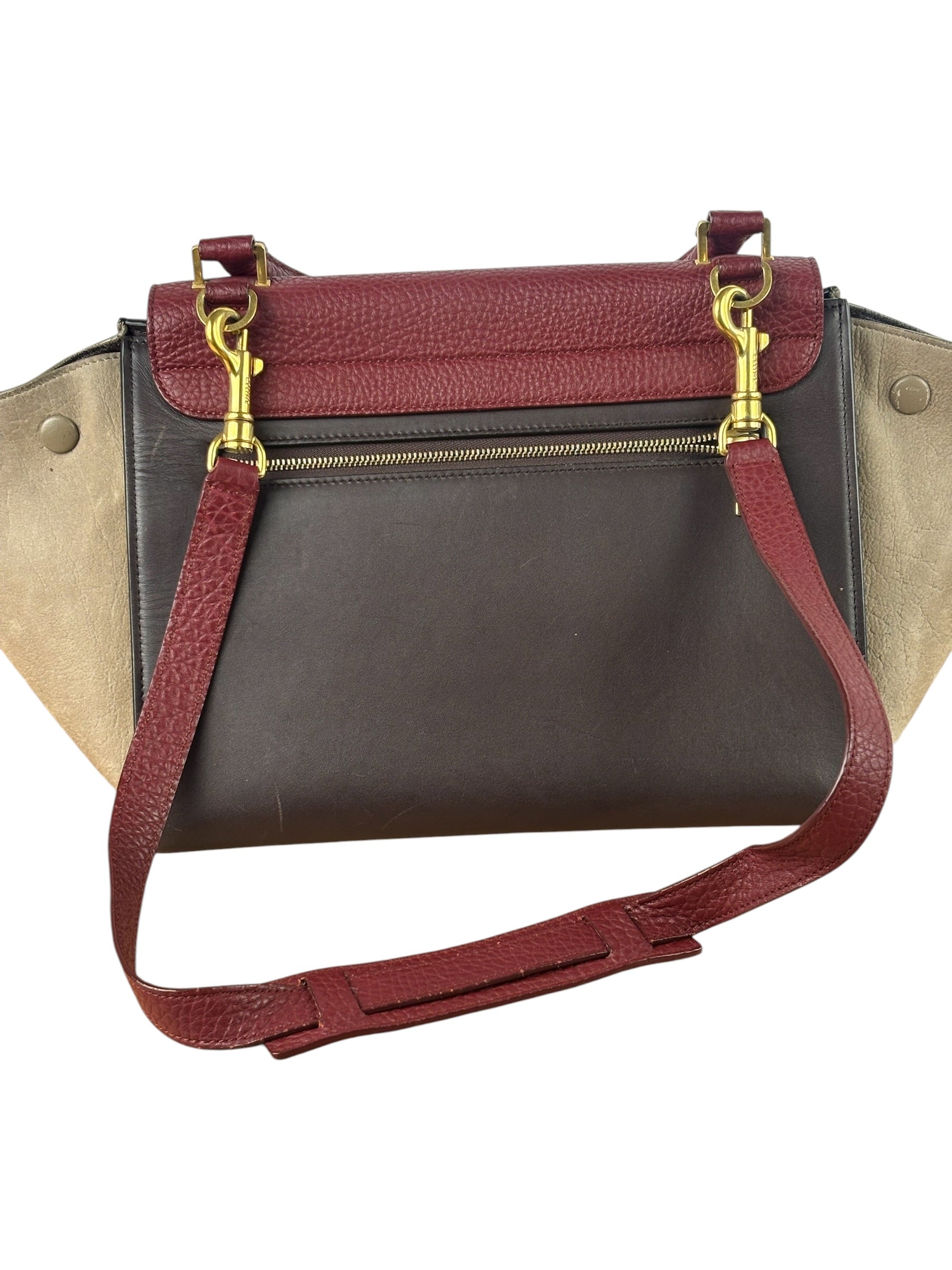 Celine Colorblock Leather/Suede Two-Way Bag