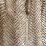 Keio Vintage Ivory Chevron Mink Fur Coat