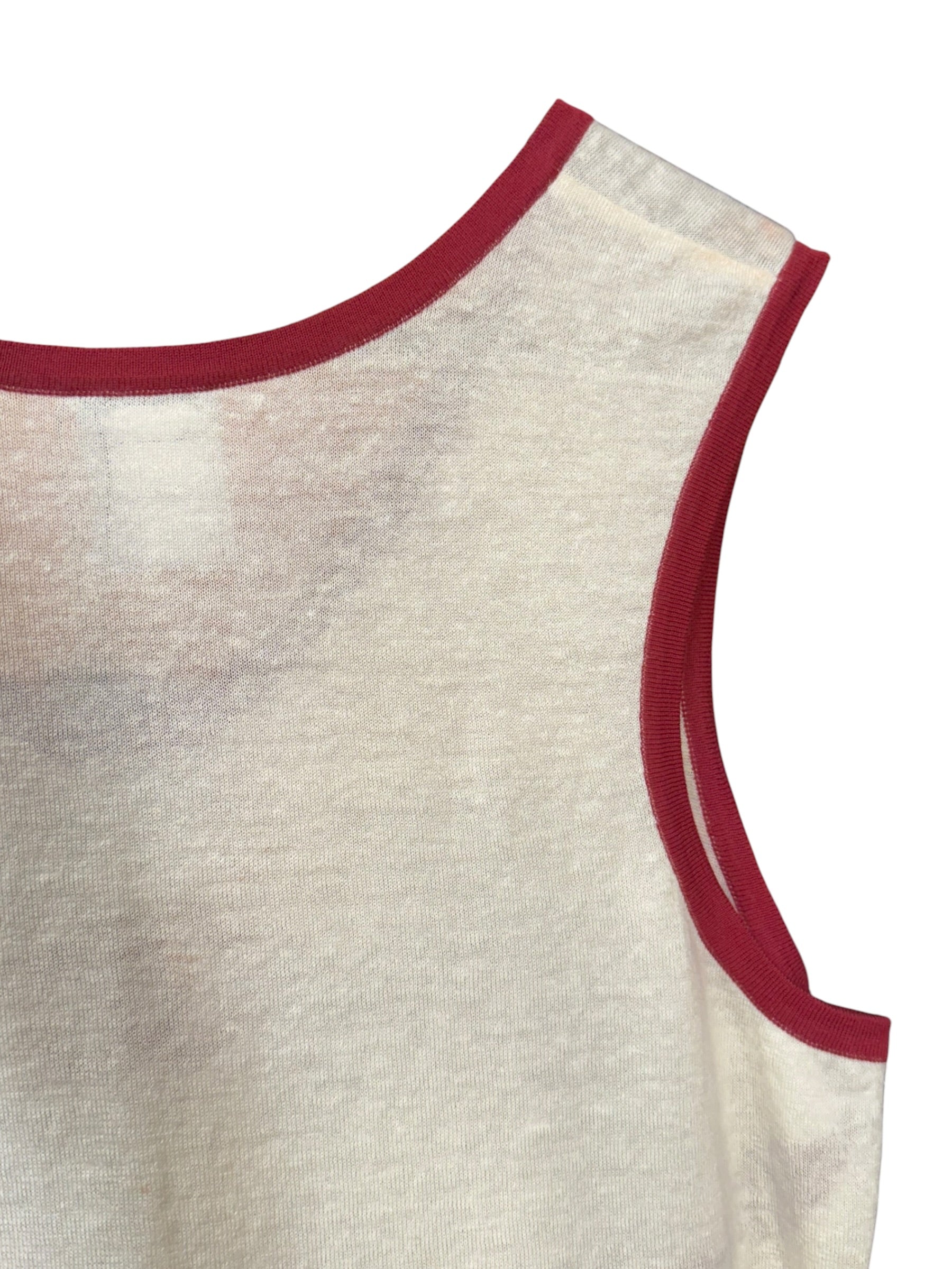 Chanel White/Red 2006 Spring/Summer 06P Sleeveless Top