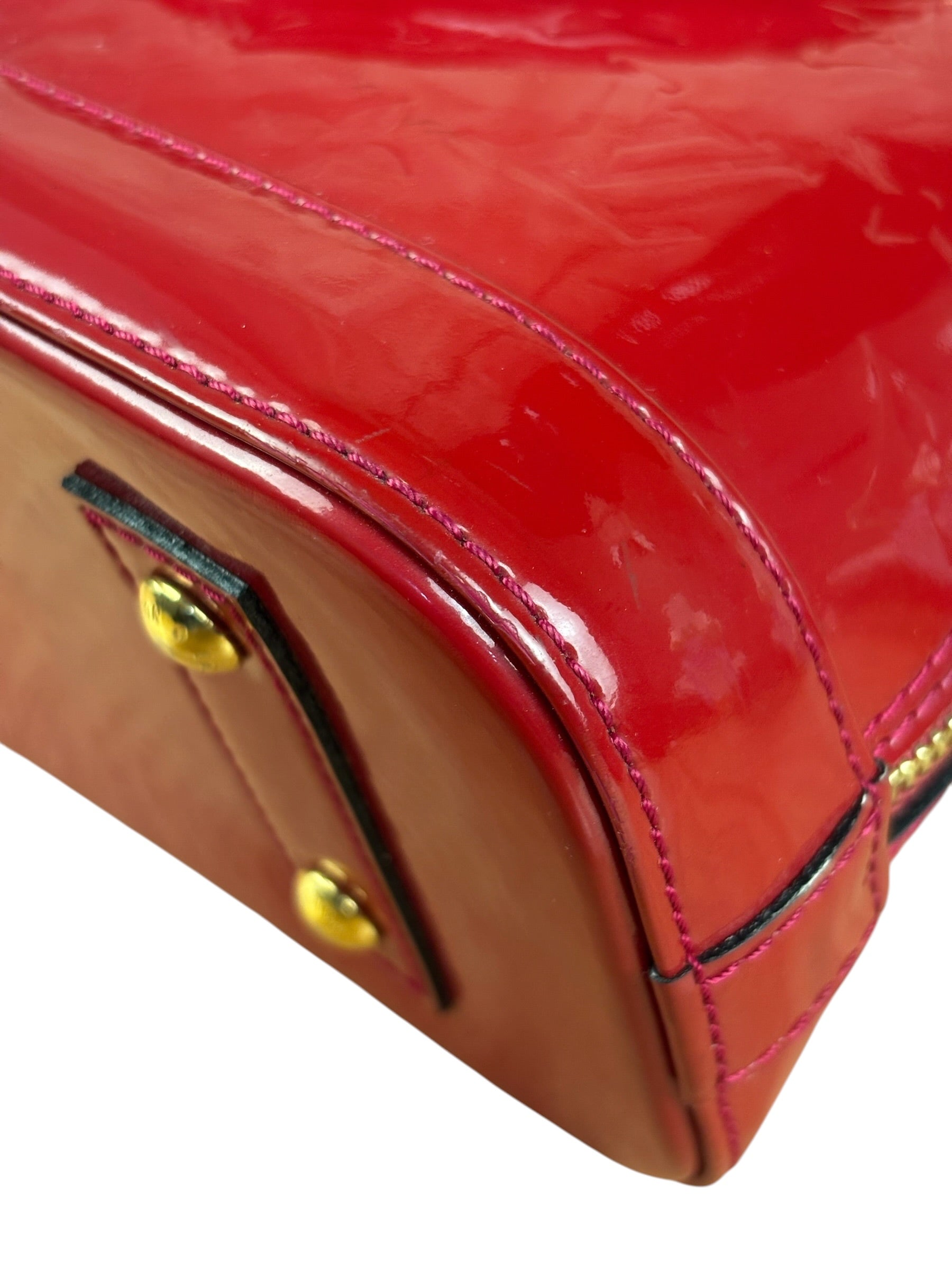 Louis Vuitton Red Monogram Vernis Alma bb