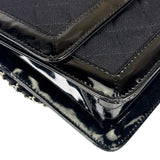 Chanel Black Patent Leather Trim/Cotton 2.55 Reissue Flap Bag 2000