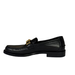 Gucci Black Leather Plaque Loafers