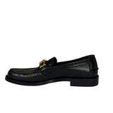 Gucci Black Leather Plaque Loafers