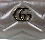 Gucci Iridescent Pink Nappa Chevron Small GG