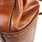 Celine Vintage Brown Leather Cinch Bucket Crossbody Bag