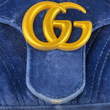 Gucci GG Blue Velvet Marmont Chain Shoulder Bag