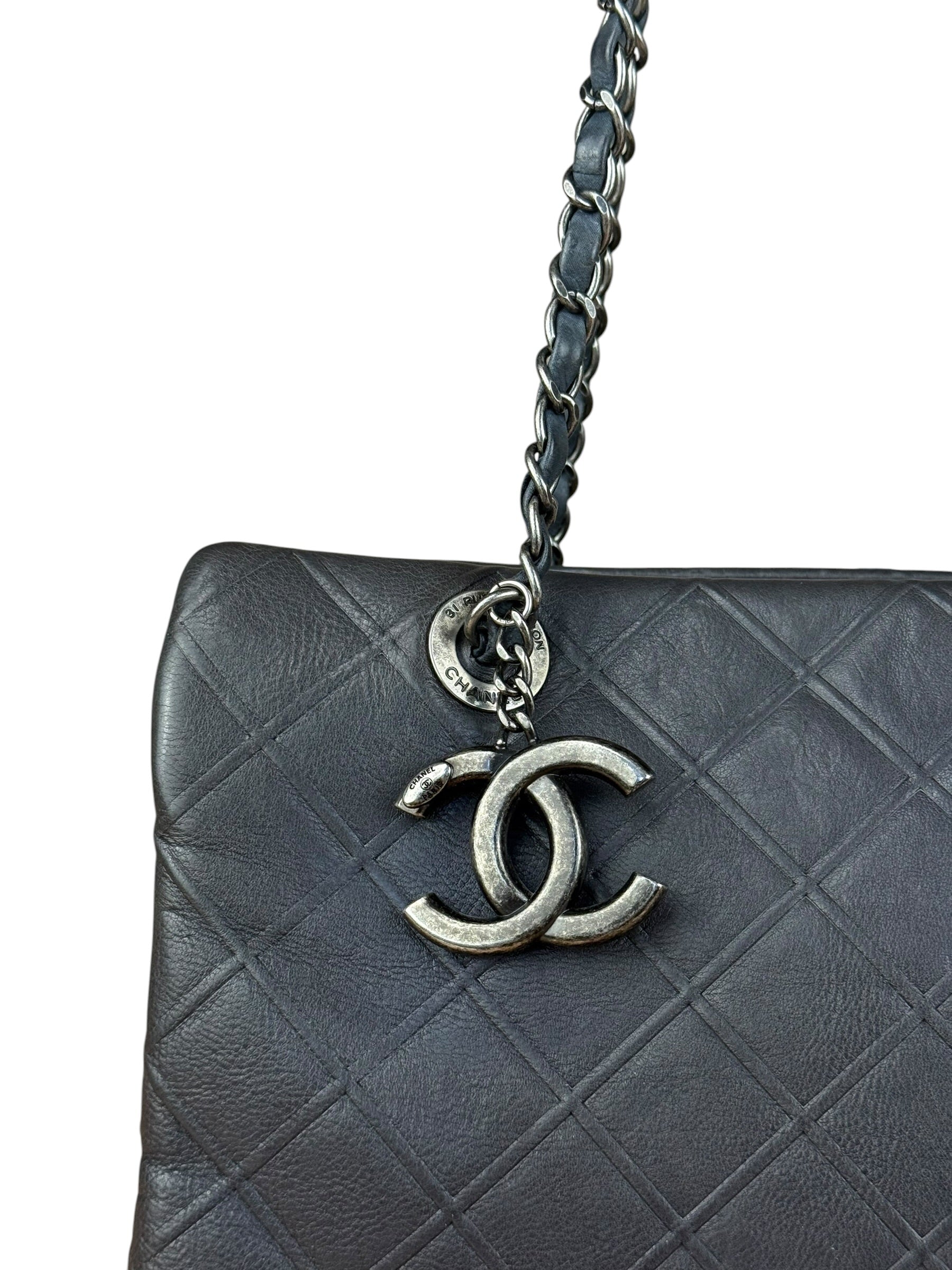 Chanel Navy Edinburgh Chic Chain Tote 2013