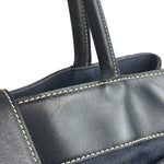 Chanel Vintage Denim/Black Leather CC Turn-Lock Tote Bag 2001