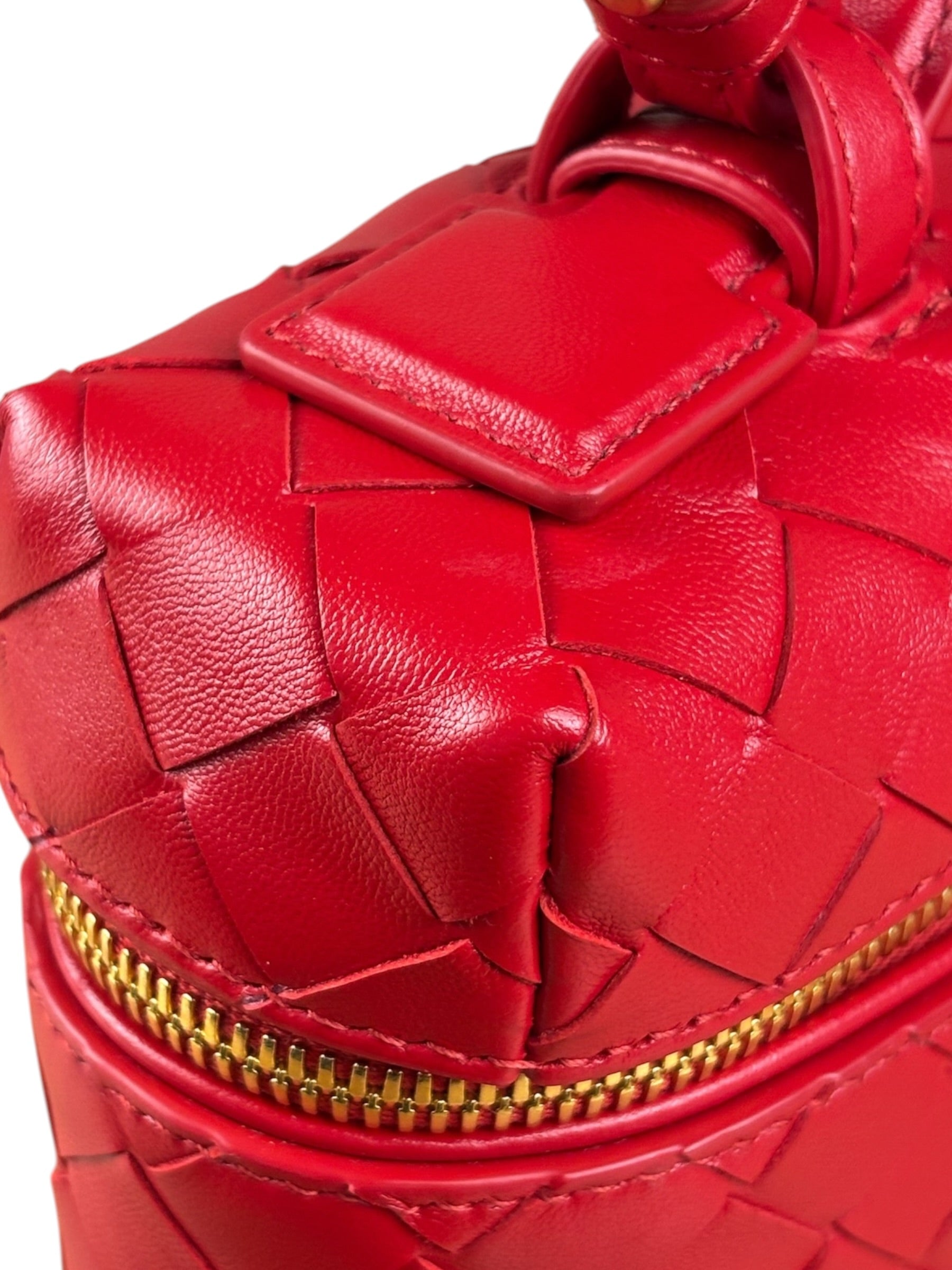Bottega Veneta Red Intrecciato Leather Crossbody Bag