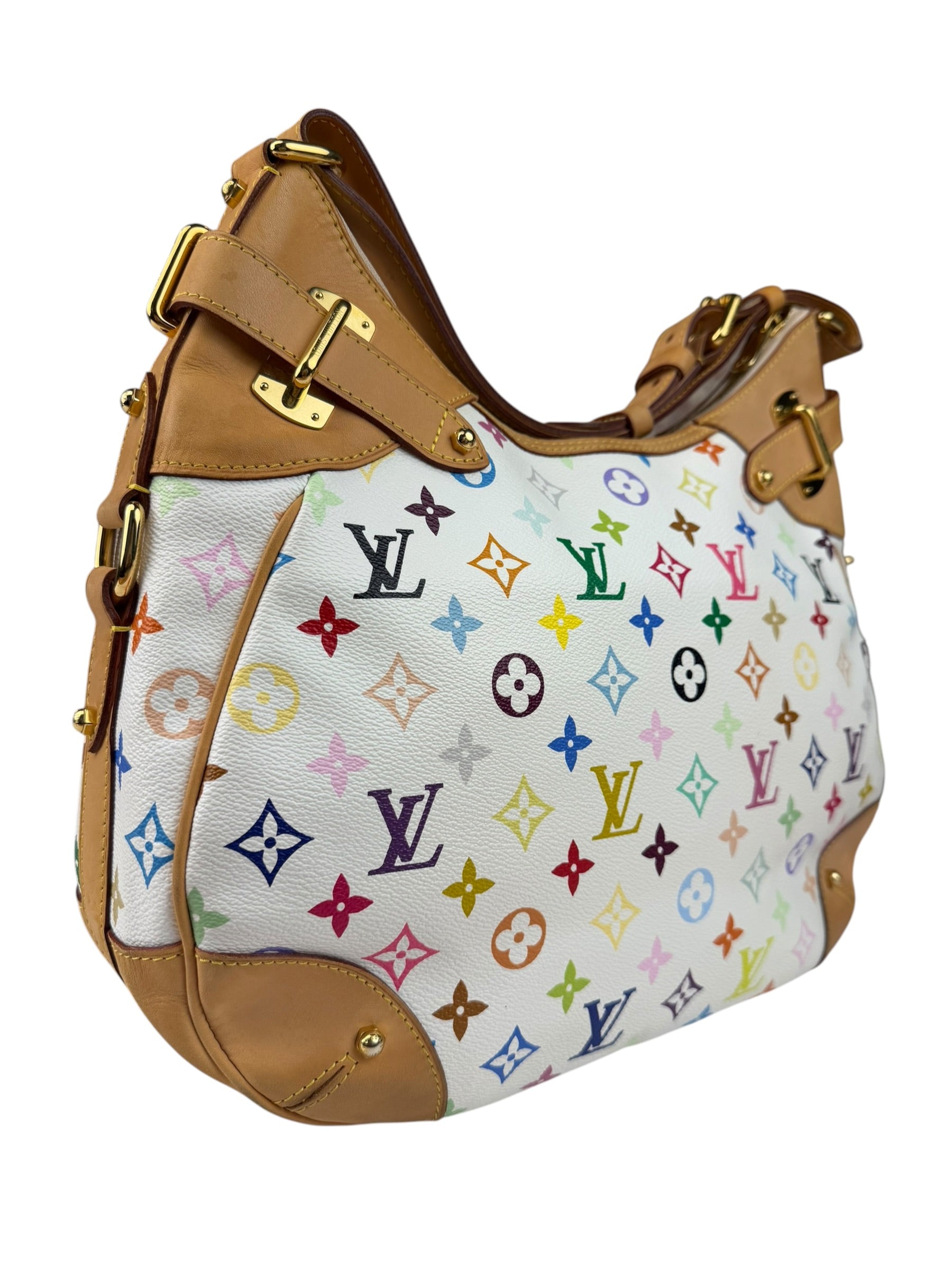 Louis Vuitton White Murakami Greta Hobo Shoulder Bag