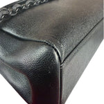 Chanel Black Pebbled Leather Curved Flap 1997