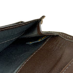 Christian Dior Brown Leather Bifold Checkbook Wallet