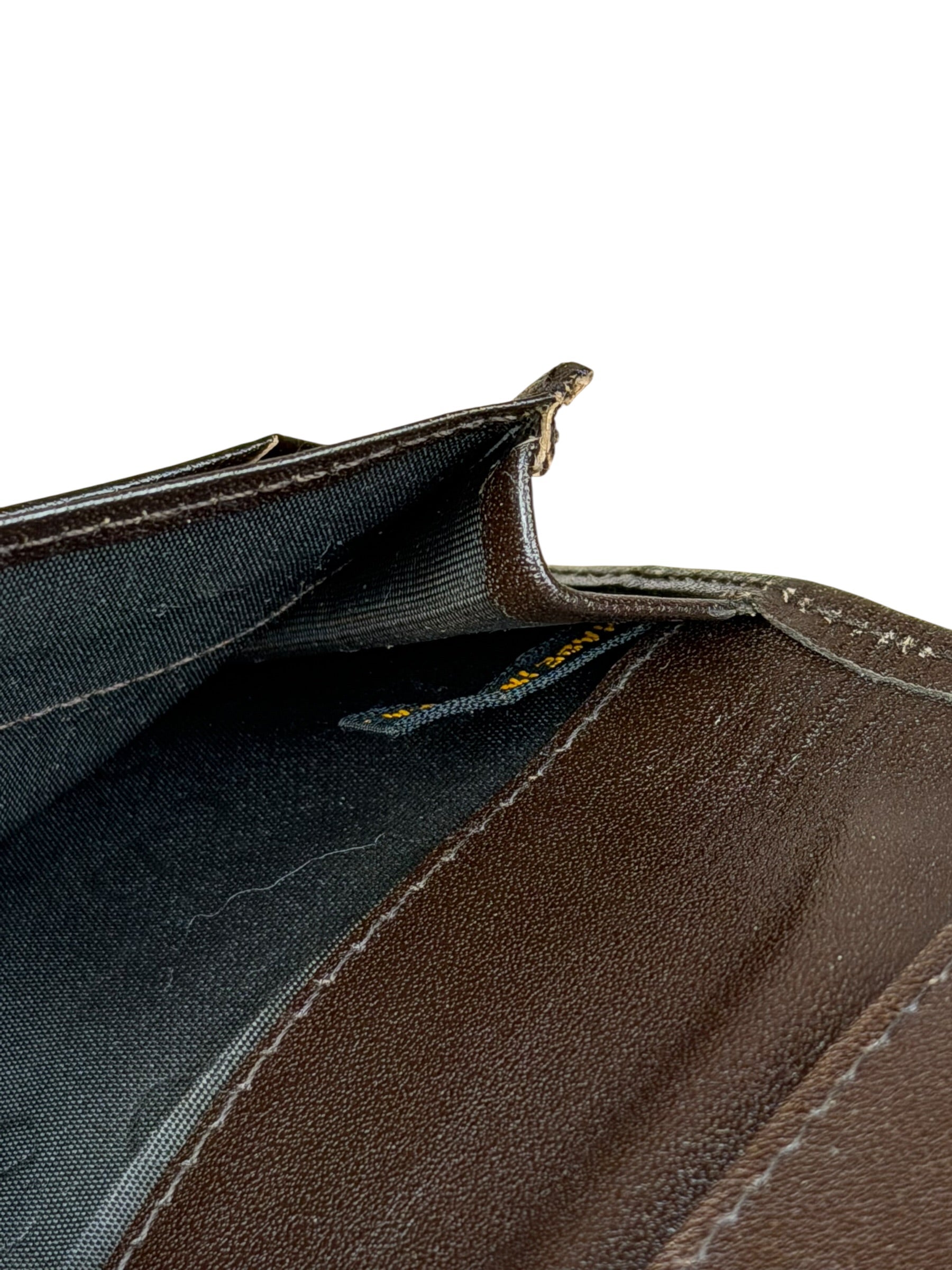 Christian Dior Brown Leather Bifold Checkbook Wallet