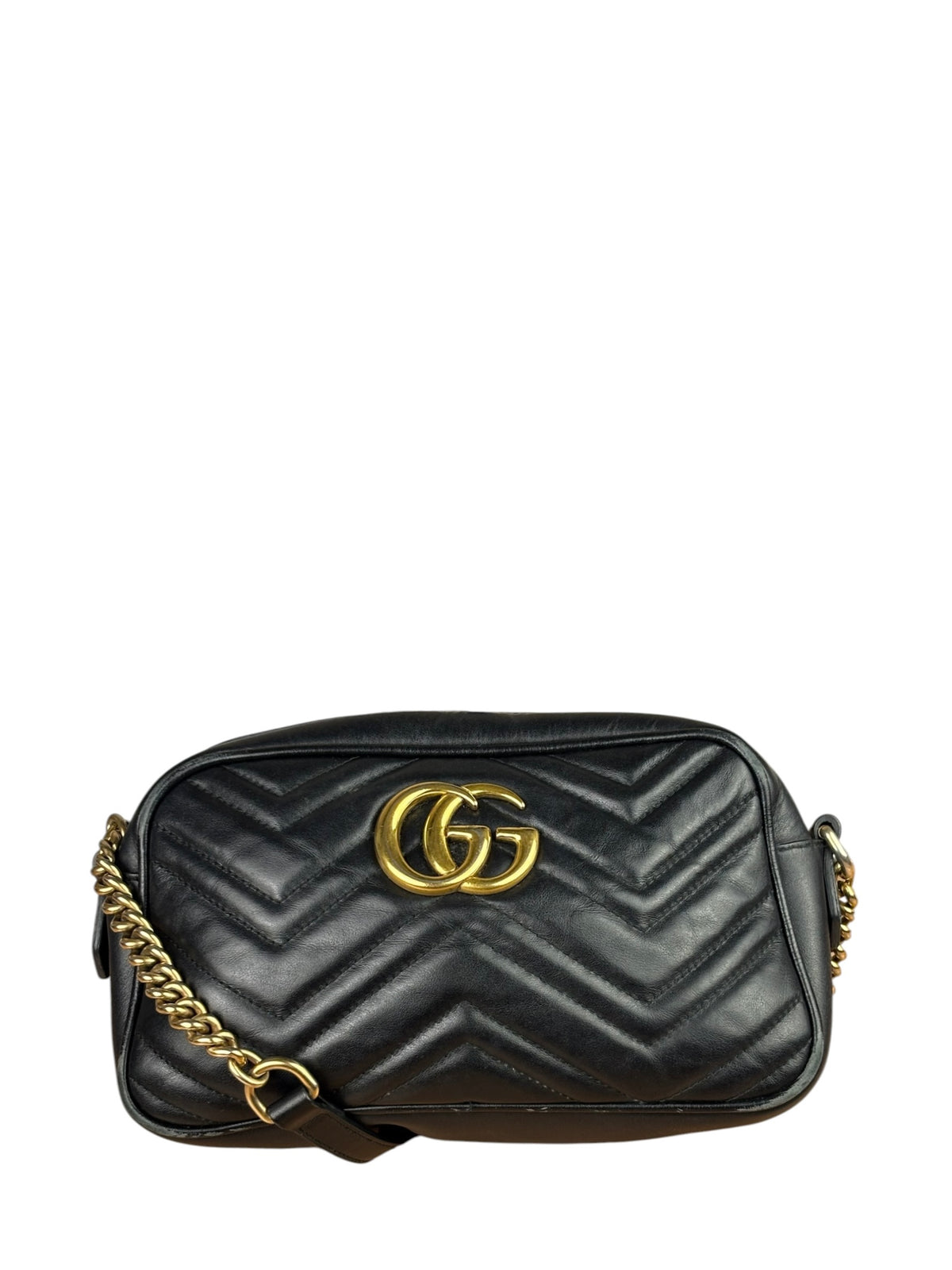Gucci Black Leather Marmont Small Camera Bag
