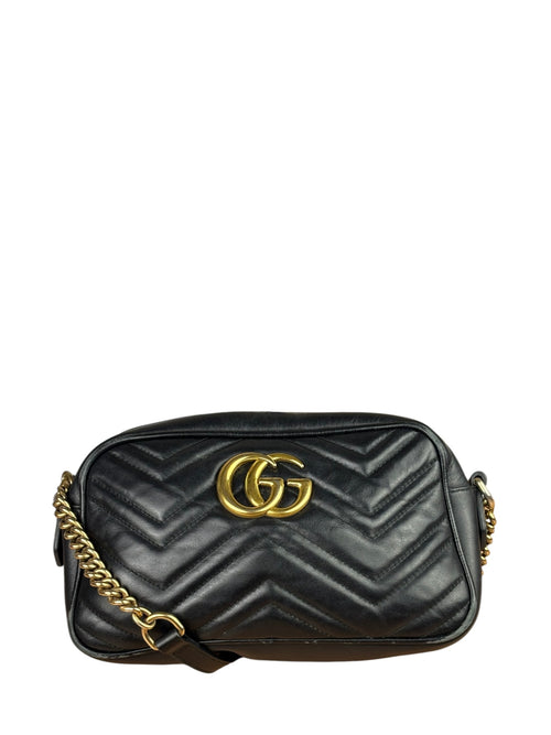 Gucci Black Leather Marmont Small Camera Bag