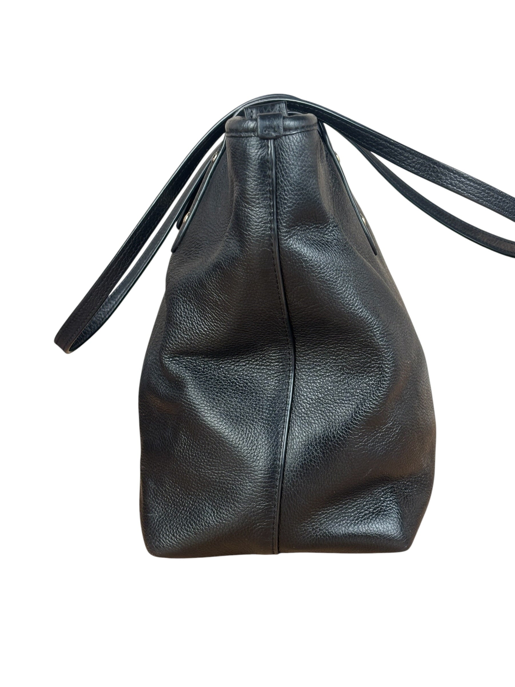 Coach Black Leather City Zip Tote Bag