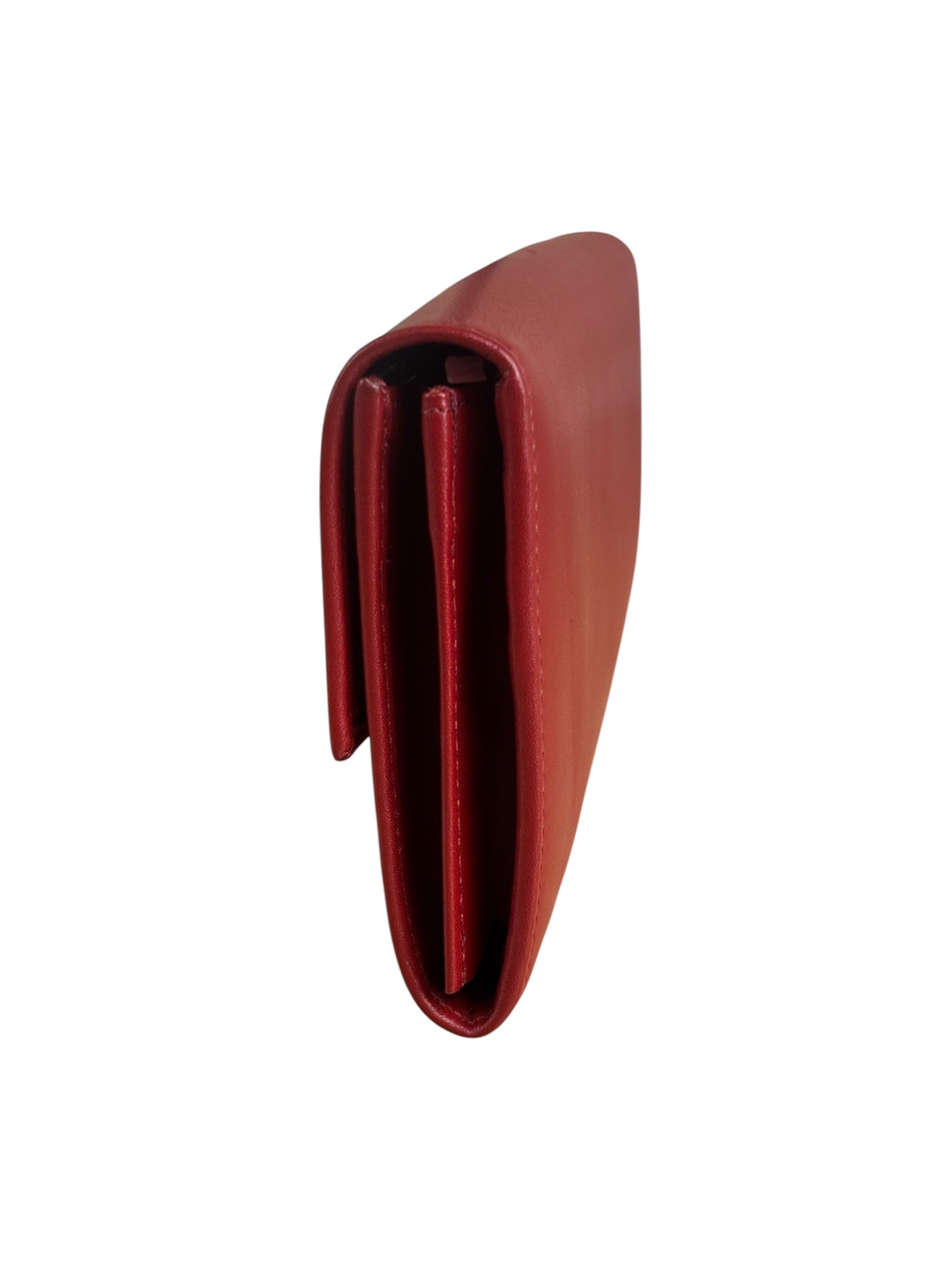 Fendi Red Leather Long Wallet