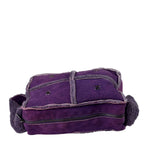 Chanel Vintage Purple Shearling/Suede Patchwork Shoulder Bag 2000