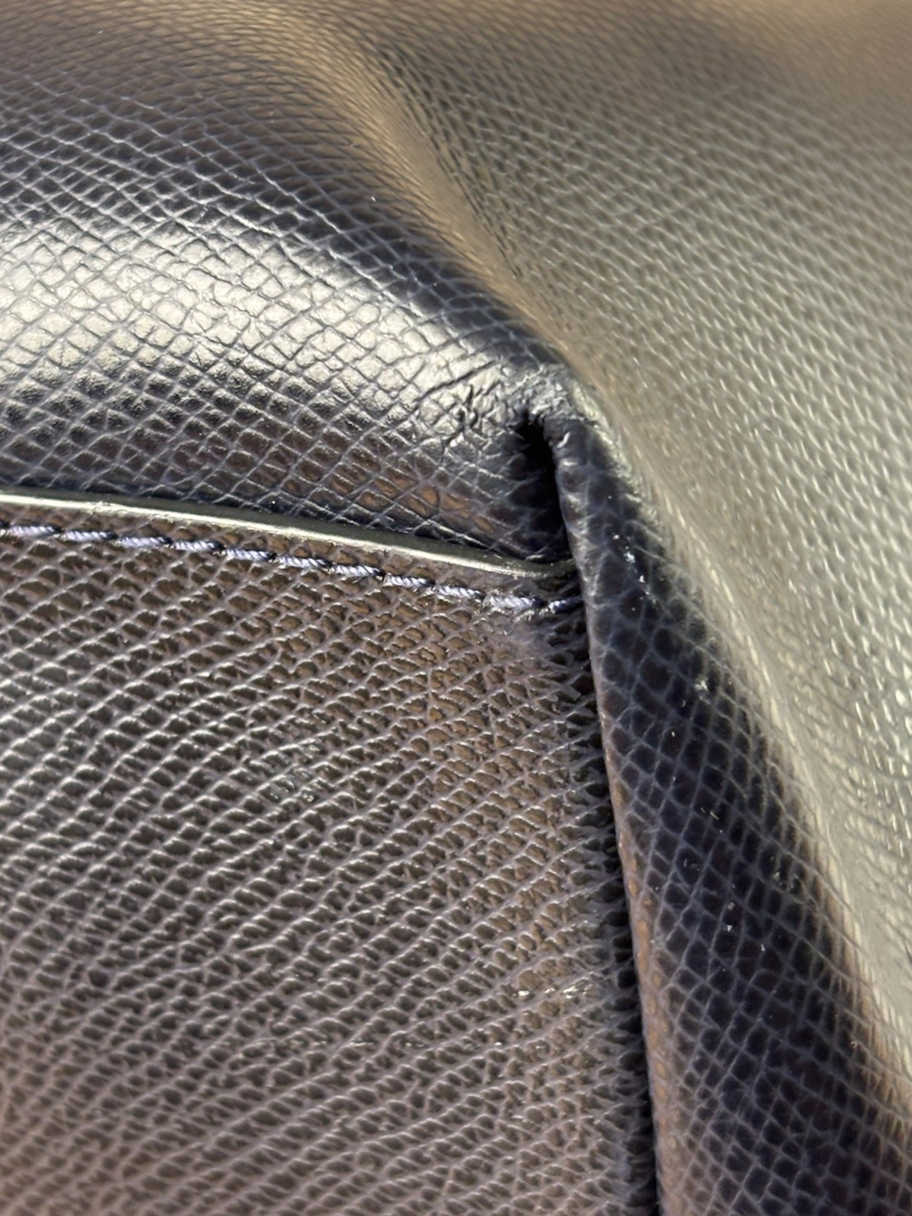 Coach Navy Crossgrain Leather City Zip Shoulder Bag