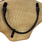 Balenciaga Raffia Woven/Leather Trim Beach Tote