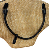Balenciaga Raffia Woven/Leather Trim Beach Tote