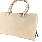 Loewe Vintage Floral Print Suede Handbag